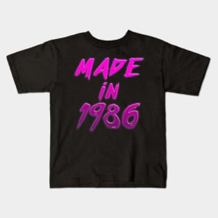 Made In 1986 // Retro Birthday Gift Design Kids T-Shirt